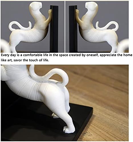 ZJDYDY Animal Bookend White Resin Desktop Decoration