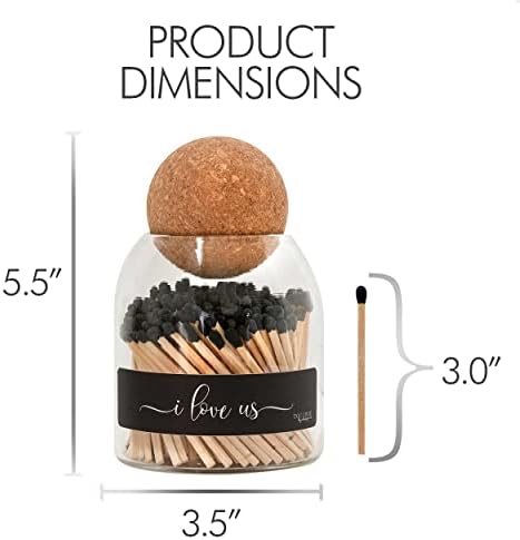 Cute Glass Match Jar Cloche with 135 Matches