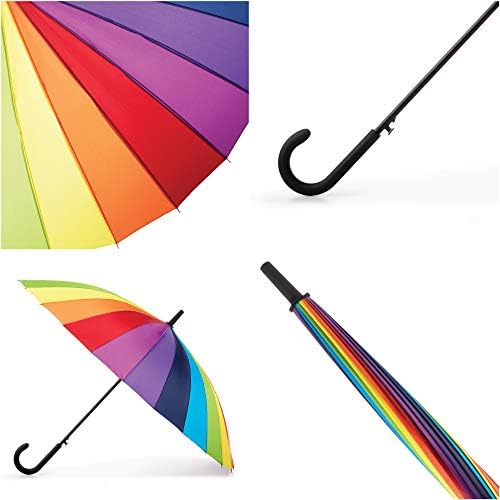 Totes Large Eco Auto-Open Stick Umbrella with J Hook Handle 1