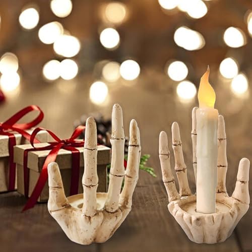 Halloween Skeleton Hand Candle Holder Resin Decor
