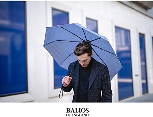 Balios Travel Umbrella Golden Hardwood Handle Auto Open Close
