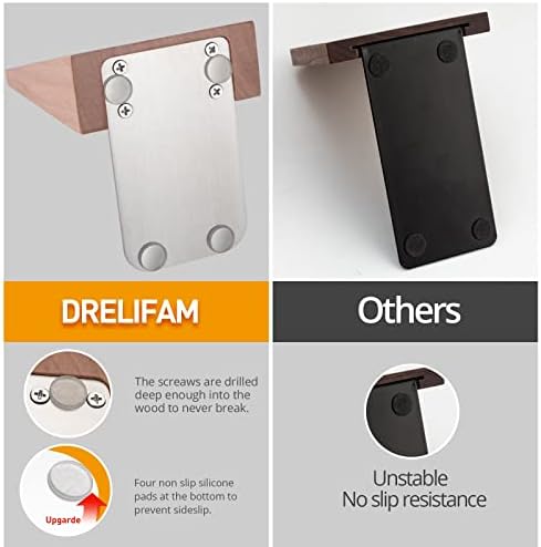 DRELIFAM Heavy Duty Wooden Bookends for Shelves