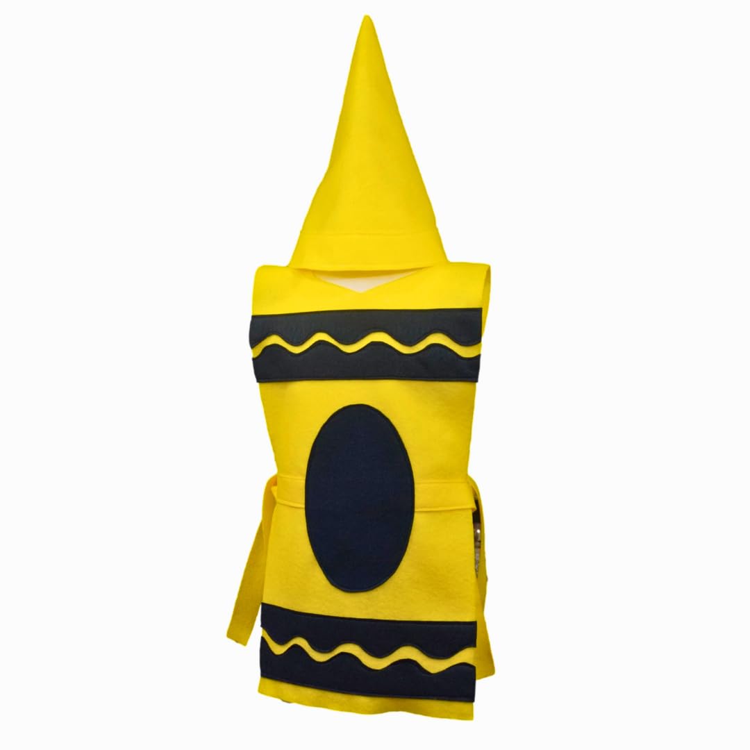 Yellow Crayon Costume Set - Tunic and Hat for All Ages