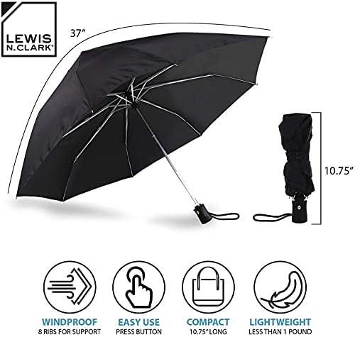 Lewis N Clark Travel Umbrella Orange