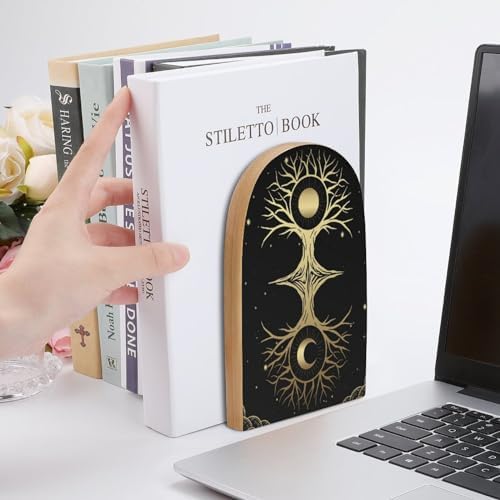 Ruhho Tree-Life-Sun-Moon Decorative Bookends 1 Pair