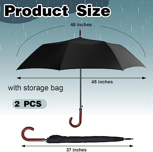 Silkfly 2 Pcs 48 Inch Auto Open Stick Umbrella