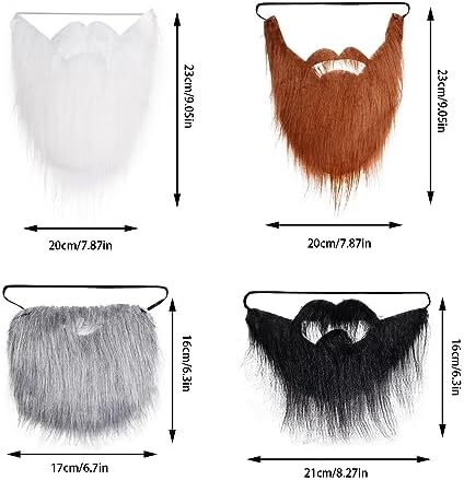 4Pcs Fake Beards for Halloween Costume Cosplay