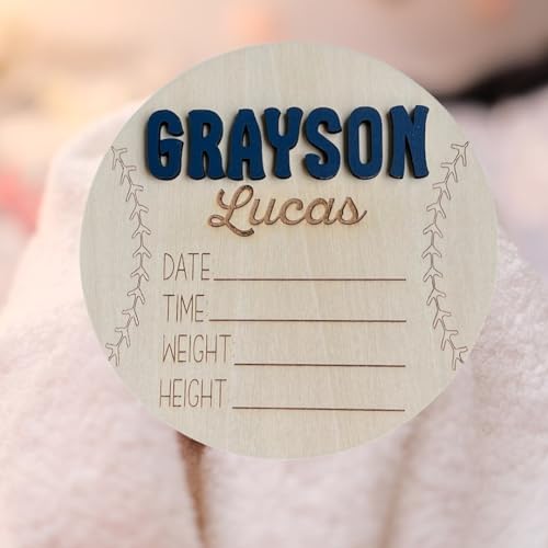 Personalized Boys Baseball 3D Newborn Name Sign
