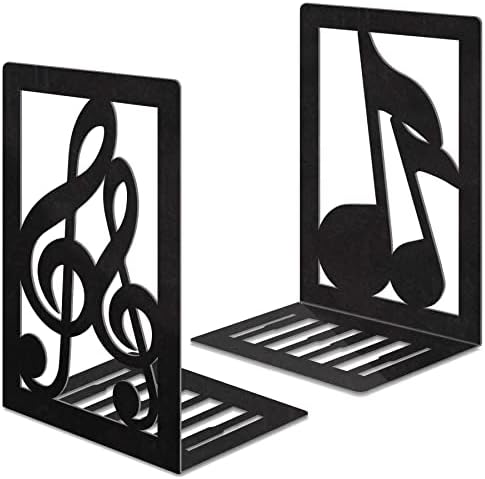 JINIHFW Non-Skid Musical Note Bookends for Heavy Books