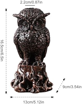 Annewi Gothic Candlestick Holder with Owl and Crow Skull Design