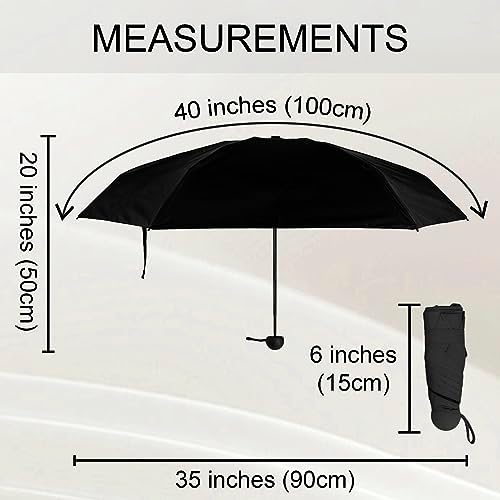 TopTie Compact Mini Umbrella for Purse Travel Folding Sun Rain Umbrella