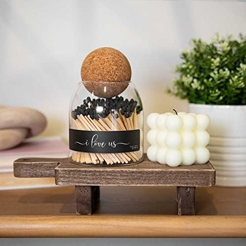 Cute Glass Match Jar Cloche with 135 Matches