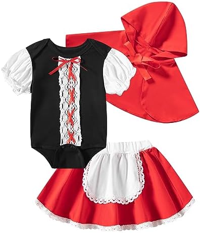 WENSIVIA Baby Girl Halloween Red Riding Hood Costume Set