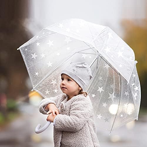 Baraida Kids Clear Dome Bubble Umbrella with Easy Grip Handle