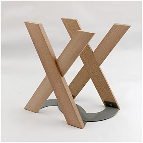 Wooden Bookend X-Shape Desk Decorative Bookends Unique Office Bookend