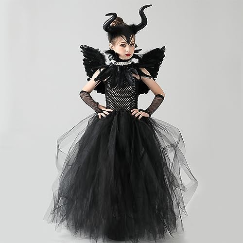 IBTOM CASTLE Witch Costume for Girls Kids 2pcs Halloween Dress Set