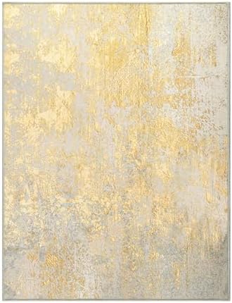 Ompaa 2x3 Entry Rugs Beige and Gold Washable Abstract Area Rug