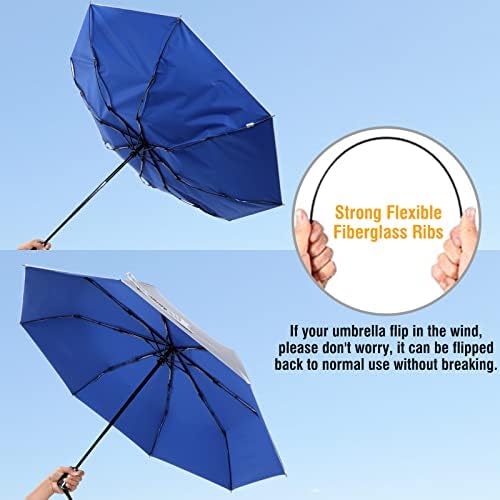 G4Free UPF 50 Windproof Travel Umbrella 42 Inch Auto Open Close