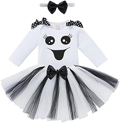 IDOPIP Baby Halloween Costume Set with Tutu Skirt and Headband