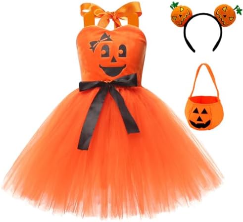 FYMNSI Kids Pumpkin Tutu Dress 3PCS Halloween Costume