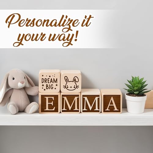 Custom Name Wooden Blocks for Nursery Room