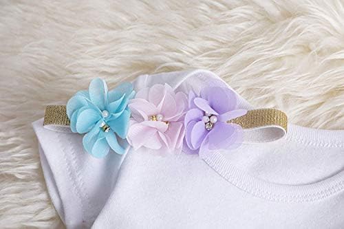 NEWEPIE Rainbow Unicorn Baby Birthday Costume 3pcs Set