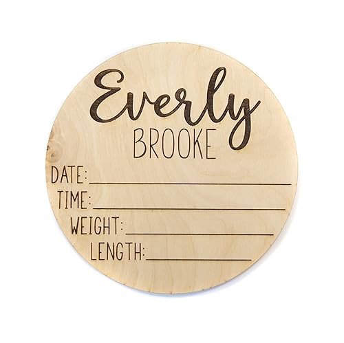 Personalized Wooden Baby Birth Announcement Sign 1