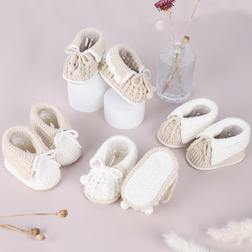 KARUNEL Baby Booties Soft Crochet Infant Shoes for Newborn Boy Girl