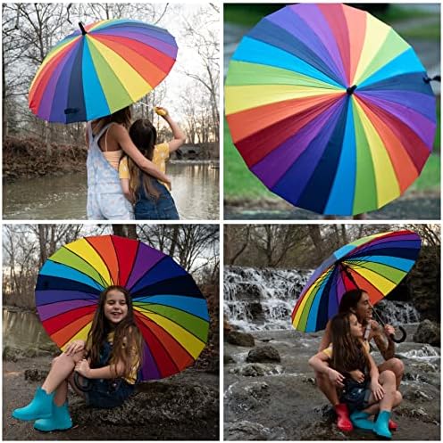 Totes Large Eco Auto-Open Stick Umbrella with J Hook Handle 1