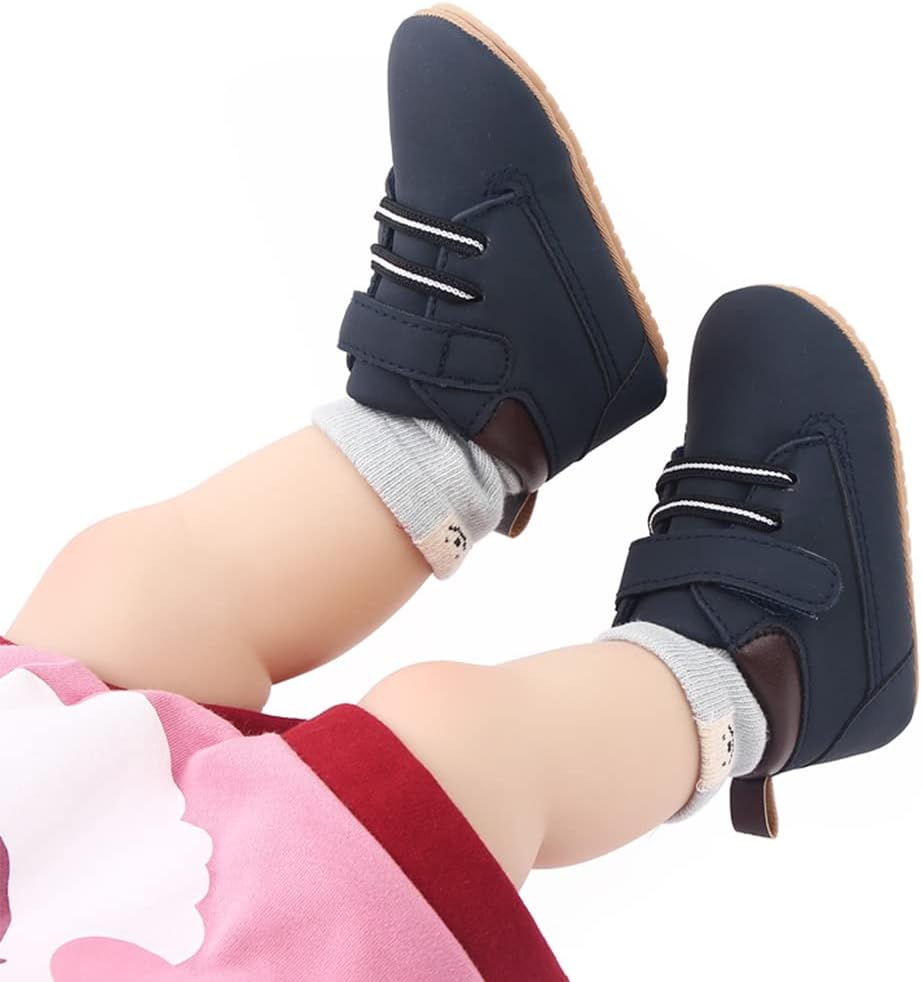 Meckior Toddler High Tops Soft PU Moccasins