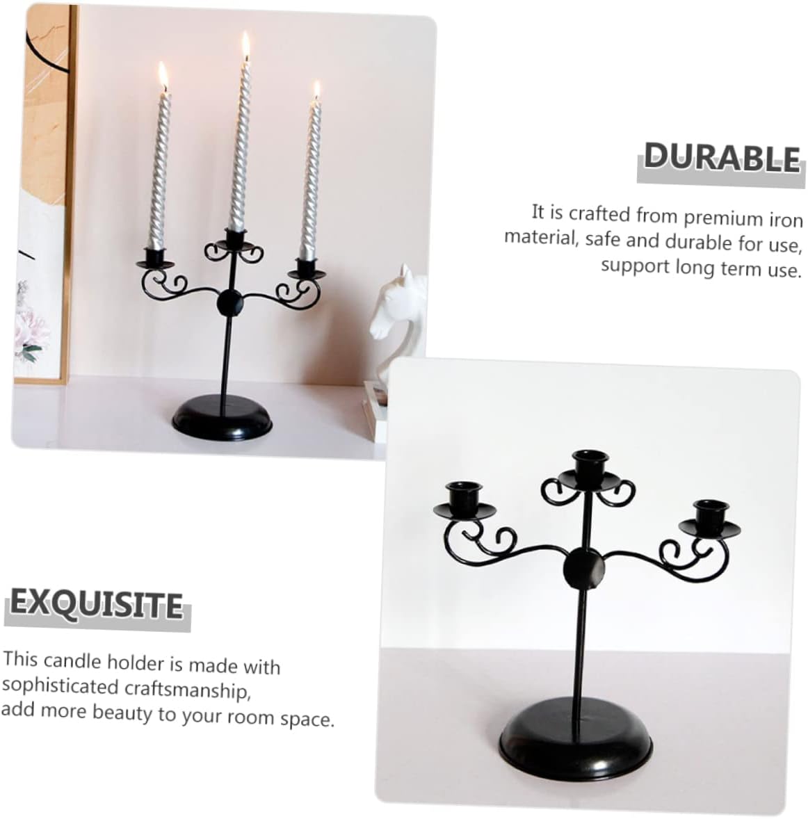 Gothic Metal Candlestick Holder for Dinner Table Centerpieces