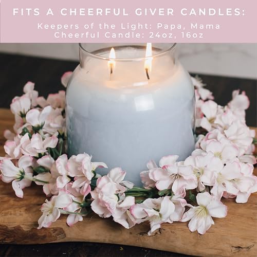 A Cheerful Giver Candle Ring with Cherry Blossom Petals 1