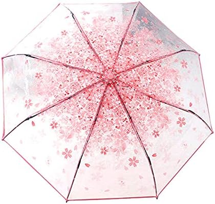 JOBEDE Three Fold Transparent Sakura Umbrella