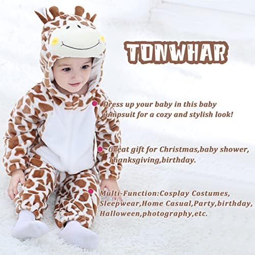 TONWHAR Baby Tiger Dinosaur Costume Hooded Romper for Kids