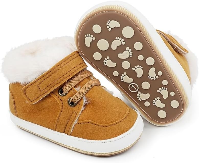 Baby Boys Girls High Top Anti-Slip PU Leather Sneakers