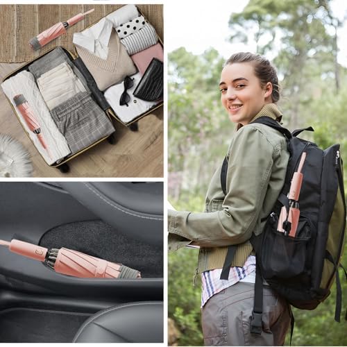 Fogkey Large Windproof Travel Umbrella Automatic 10 Ribs 456 Inch Fits Backpack