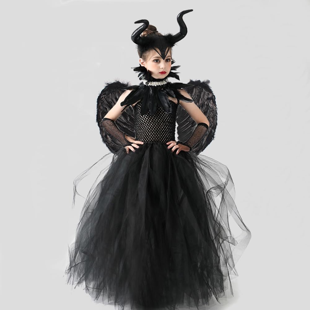 IBTOM CASTLE Witch Costume for Girls Kids 2pcs Halloween Dress Set