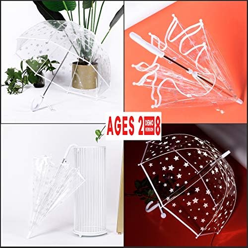Baraida Kids Clear Dome Bubble Umbrella with Easy Grip Handle
