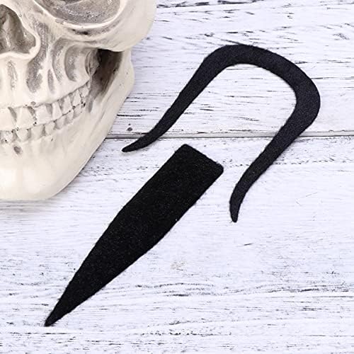 Healvian 2Pcs Black Fake Mustache and Beard for Halloween Costume