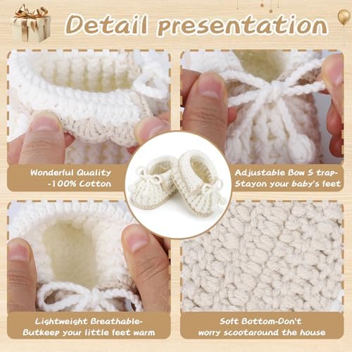 KARUNEL Baby Booties Soft Crochet Infant Shoes for Newborn Boy Girl