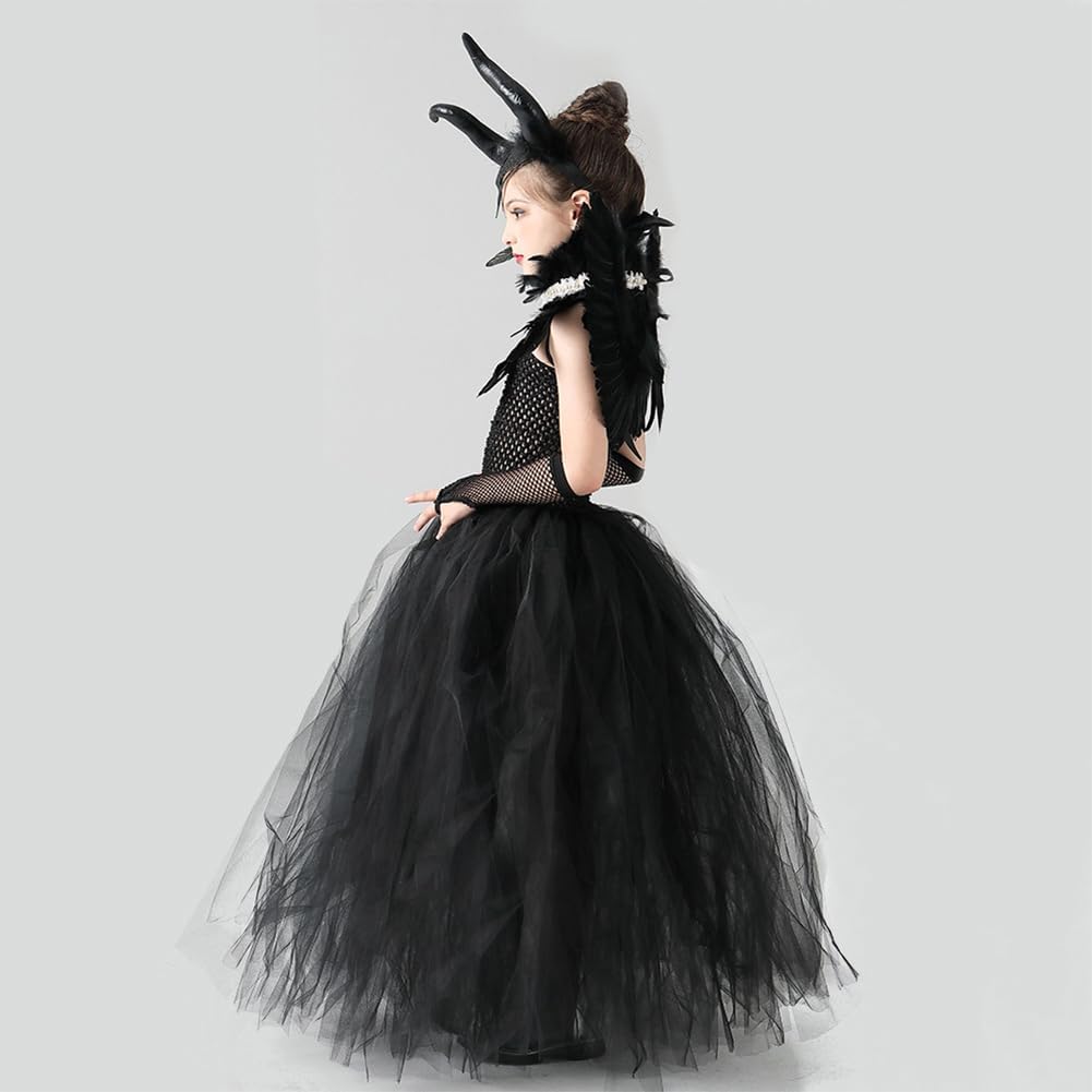 IBTOM CASTLE Witch Costume for Girls Kids 2pcs Halloween Dress Set