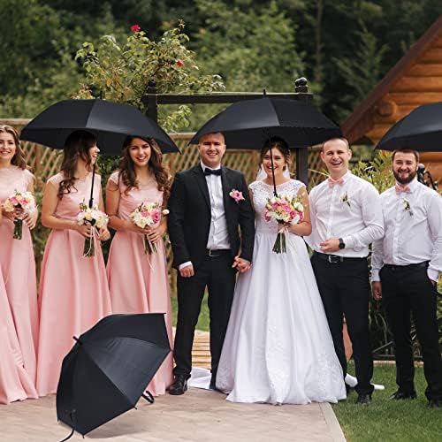 Fabbay 6 Pcs Wedding Style Stick Umbrellas with J Hook Handle