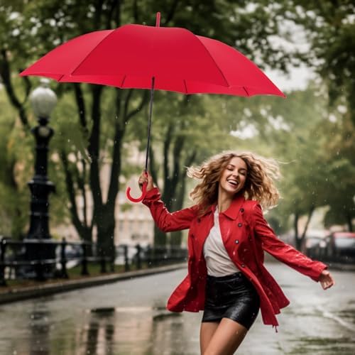 RUMBRELLA UV Stick Umbrella Auto Open UPF 50 with J Hook Handle 51IN