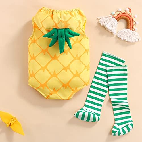 VISGOGO Halloween Baby Costumes Toddler Infant Boy Girl Avocado Pineapple Hooded Romper