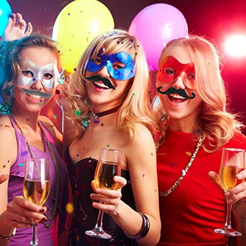 Jexine 100 Pcs Self Adhesive Fake Mustaches 20 Styles