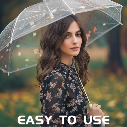 10 Pcs Clear Wedding Umbrellas Transparent Windproof Umbrellas for Outdoor Events