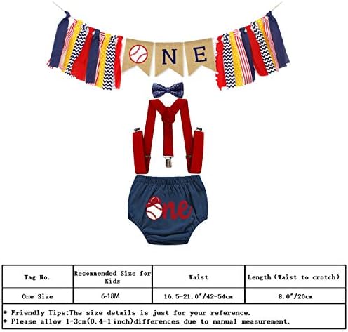 HIHCBF Baseball 1st Birthday Cake Smash Outfit Set