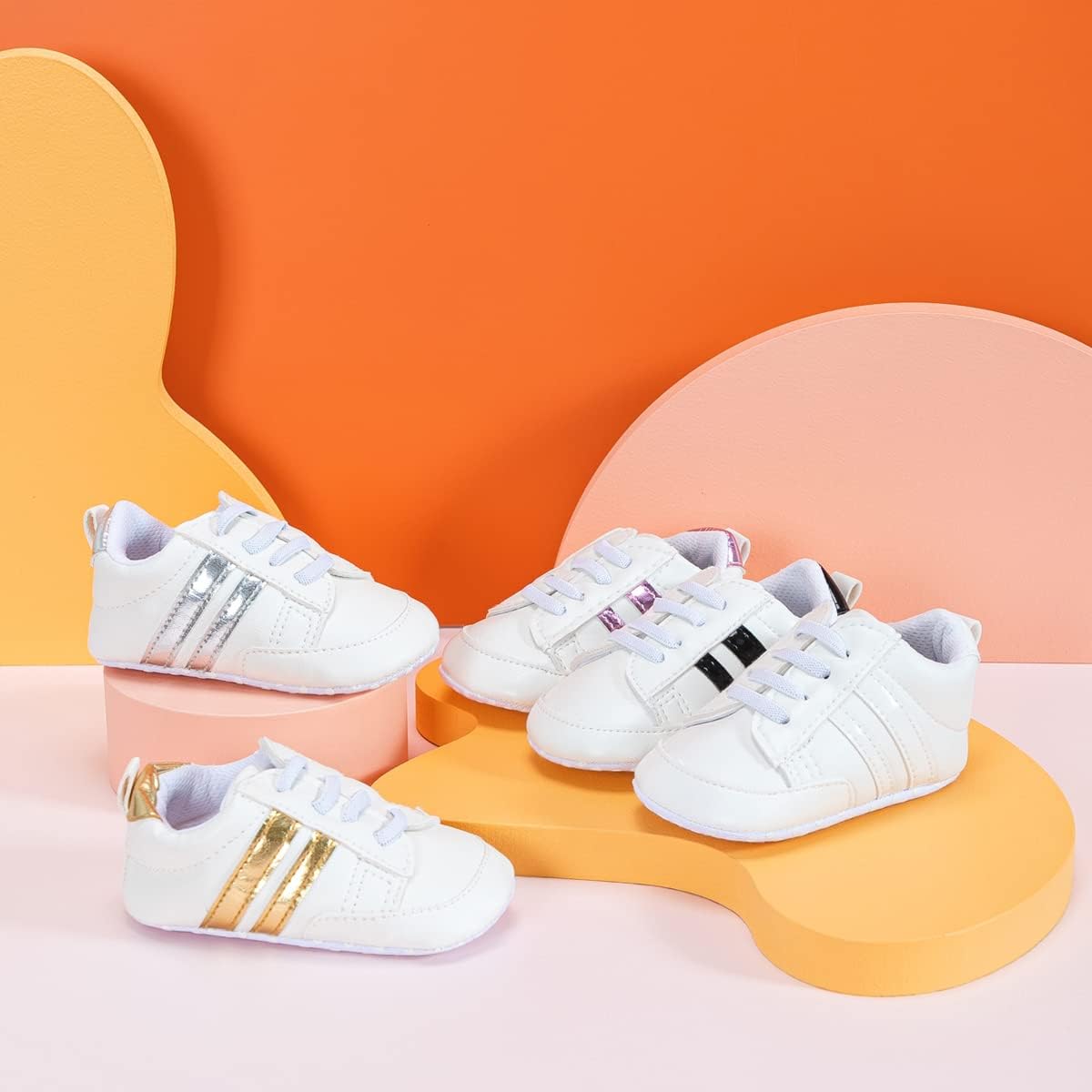 KIDSUN Soft Leather Baby Sneakers for Newborn Toddler