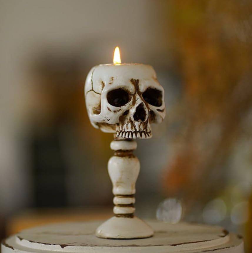 Holiberty Gothic Halloween Skull Candle Holder 1