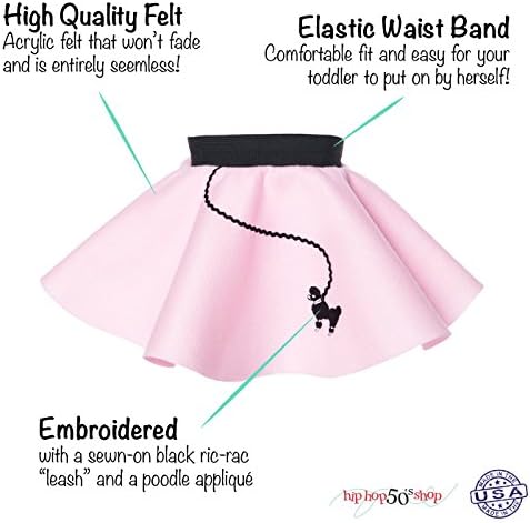 1950s Toddler Poodle Skirt 3-Piece Costume Set